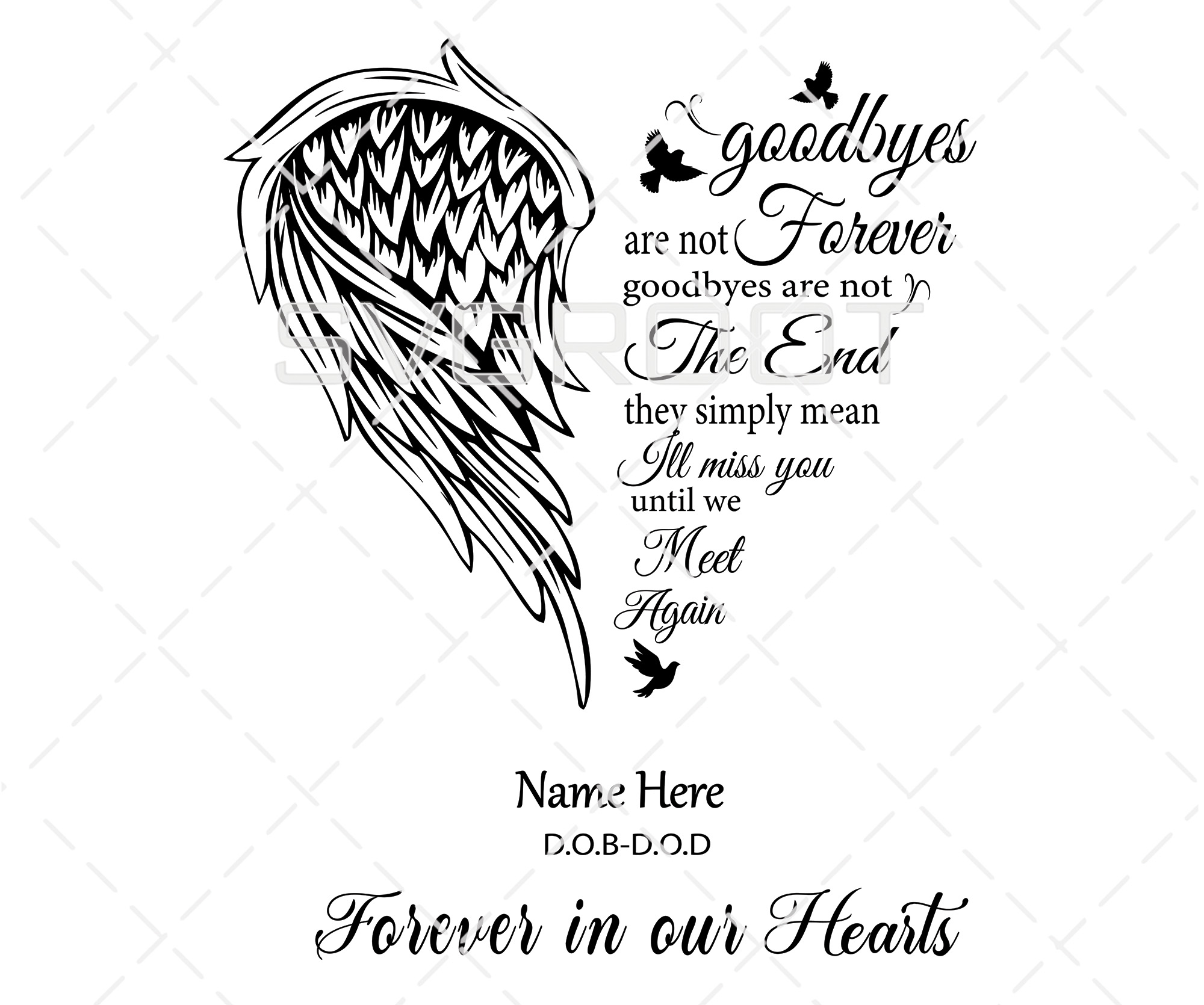 Goodbyes Are Not Forever Quotes Angel Wings Svg Png