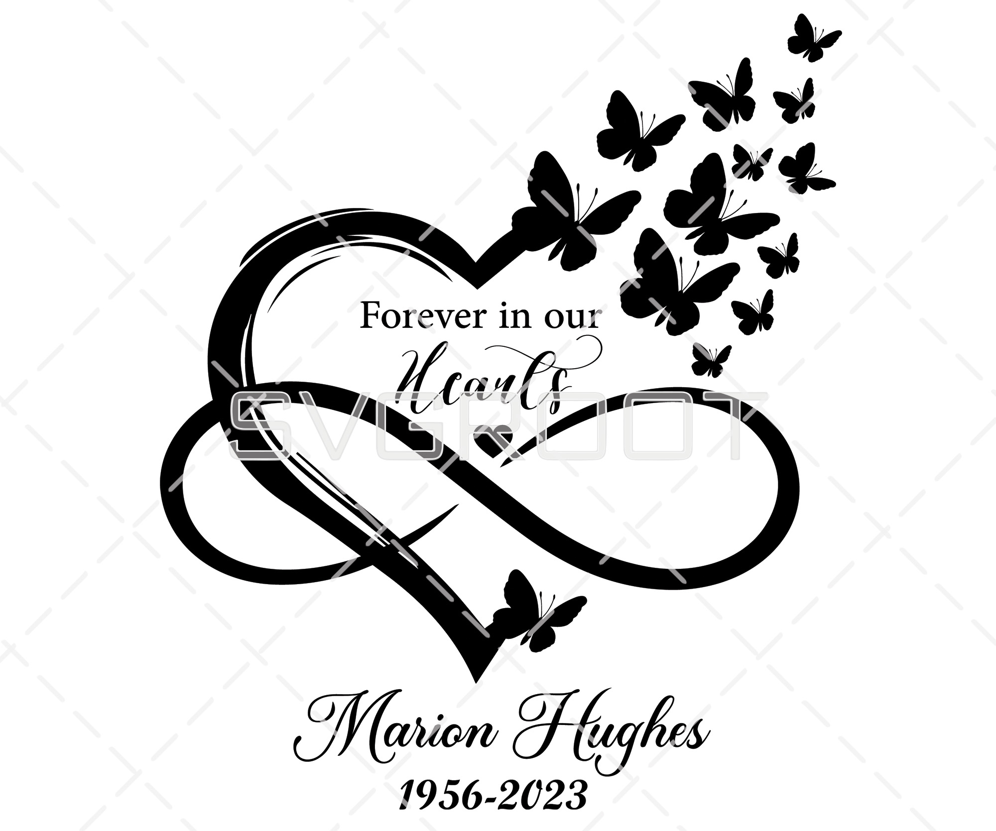 For Ever In Our Hearts In Loving Memory SVG PNG